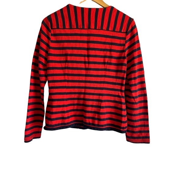 Cabi Size Medium Nautical Sailor Casual Cotton Blazer Striped Red Blue - Picture 2 of 7